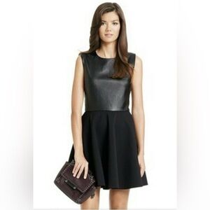 Diane Von Furstenberg Size 14 Jeannie Two Leather Black Sleeveless Dress